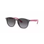 Ray-Ban RJ9070S70218G Vaikiški Akiniai Nuo Saulės, Skaidriai Pilki, Kvadratiniai, 46 mm