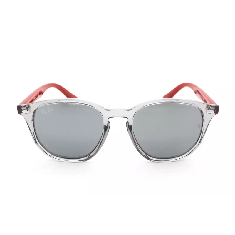 Ray-Ban RJ9070S70636G Vaikiški Akiniai nuo Saulės Skaidrus Pilkas Propionato Rėmelis Šviesiai Mėlynas Gradientinis Stiklas 46mm