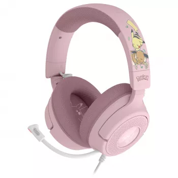 Razer Kraken V4 X Pokémon Pikachu & Eevee Edition laidinis žaidimų ausinių komplektas, USB-A, 7.1 erdvinis garsas, Chroma RGB