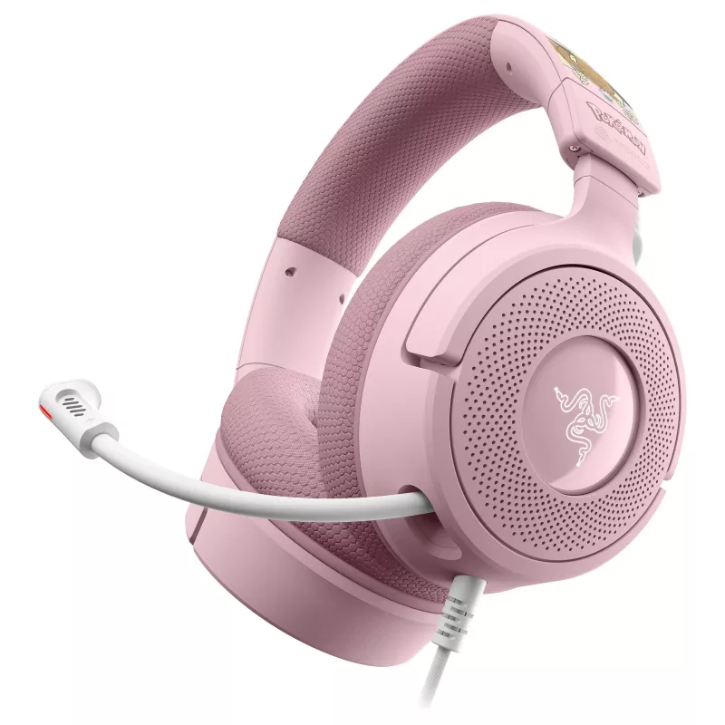 Razer Kraken V4 X Pokémon Pikachu & Eevee Edition laidinis žaidimų ausinių komplektas, USB-A, 7.1 erdvinis garsas, Chroma RGB