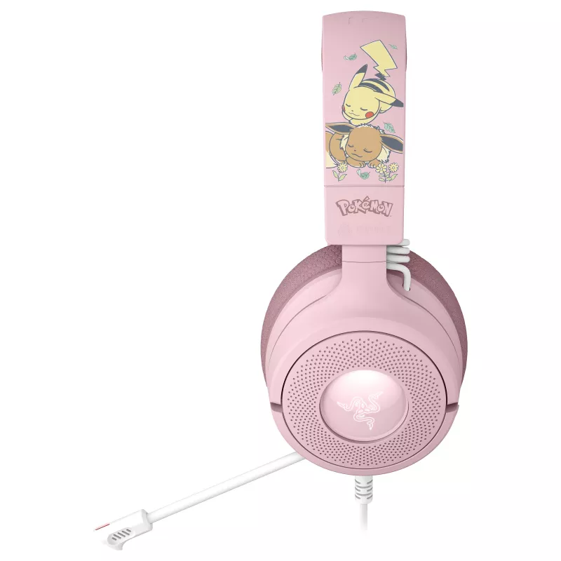 Razer Kraken V4 X Pokémon Pikachu & Eevee Edition laidinis žaidimų ausinių komplektas, USB-A, 7.1 erdvinis garsas, Chroma RGB