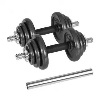 REBEL ACTIVE Reguliuojami hanteliai dėkle 20 kg su strypu