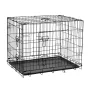 REBEL ANIMALS Metal Dog Cage, Kennel, Size XL 91x60x67 cm, Black