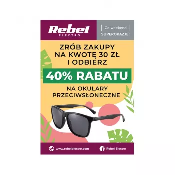 Rebel Electro reklaminis plakatas – akinių akcija A2