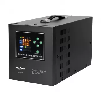 Rebel POWER-1500-LFP4 avarinis maitinimo šaltinis – gryno sinusoidės keitiklis su 12V įkrovimo funkcija, 230V, 1500VA/1050W