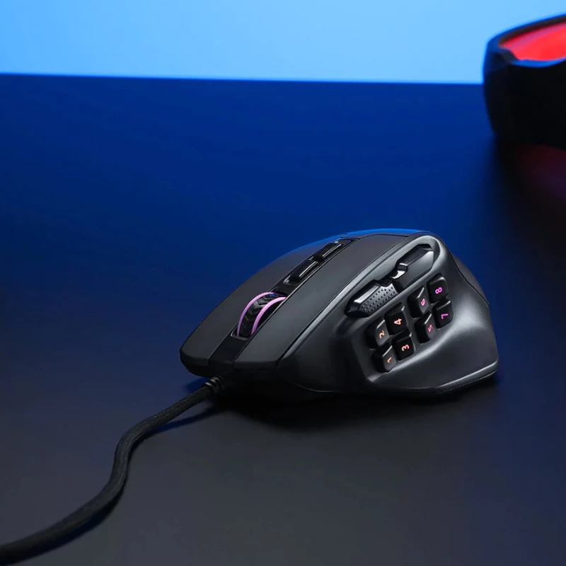 REDRAGON Aatrox 6200DP RGB MMO žaidimų pelė - juoda
