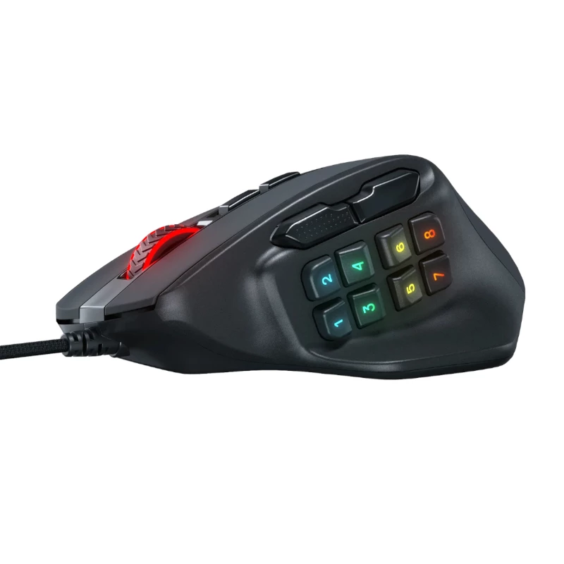 REDRAGON Aatrox 6200DP RGB MMO žaidimų pelė - juoda