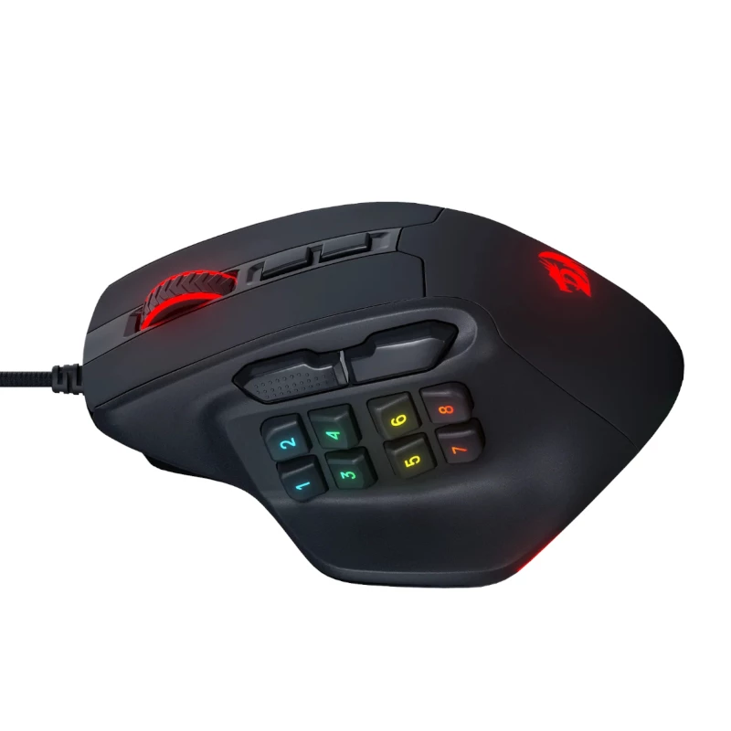 REDRAGON Aatrox 6200DP RGB MMO žaidimų pelė - juoda