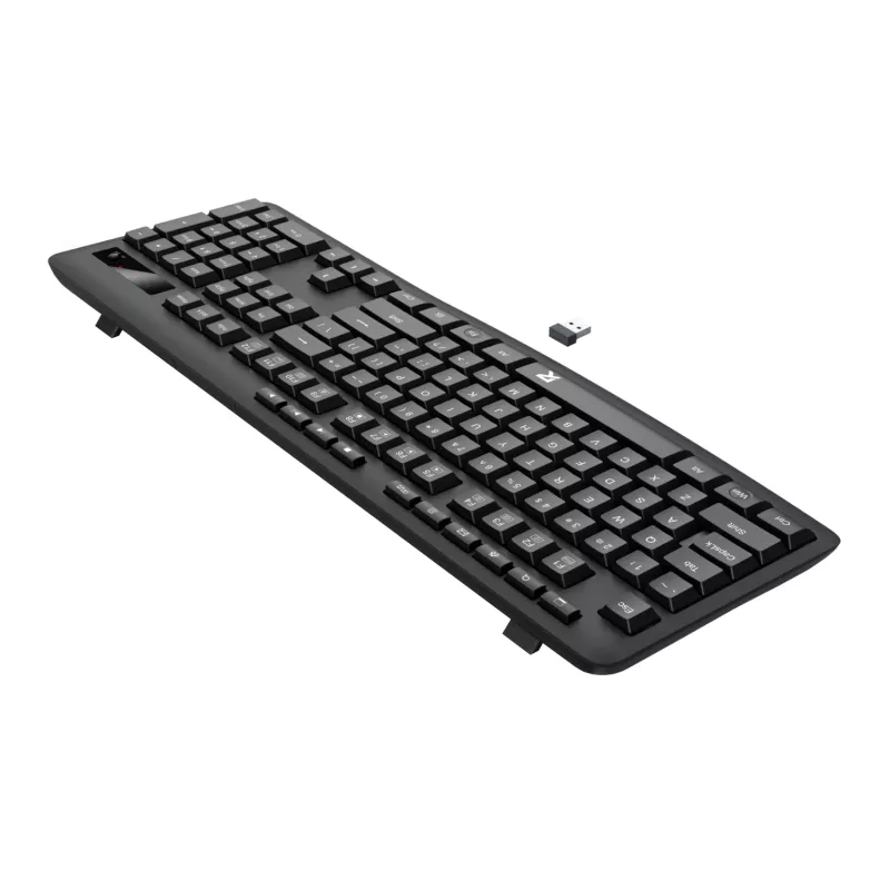 Redragon BK-7367 pilno dydžio ergonomiška belaidė membraninė biuro klaviatūra - juoda