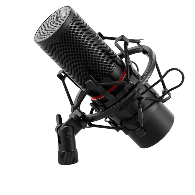 REDRAGON BLAZAR RD-GM300 kardinoidinio kryptingumo USB žaidimų mikrofonas su trikojžiu stovu, pop filtru ir smūgius sugeriančiu laikikliu - juoda