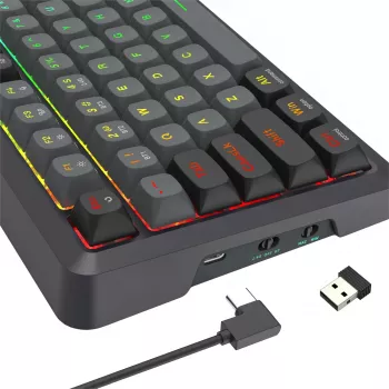Redragon BRAGI PRO K688 98+1 Gasket belaidė mechaninė klaviatūra (triple mode, RGB, hot-swappable, Cream Linear jungikliai)