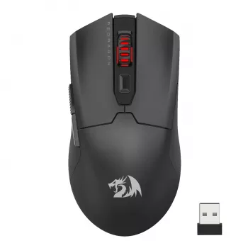 Redragon FYZU M995 PRO belaidė žaidimų pelė - juoda, 26K DPI Pixart 3395, trijų režimų, 9 mygtukai, RGB, 70h baterija