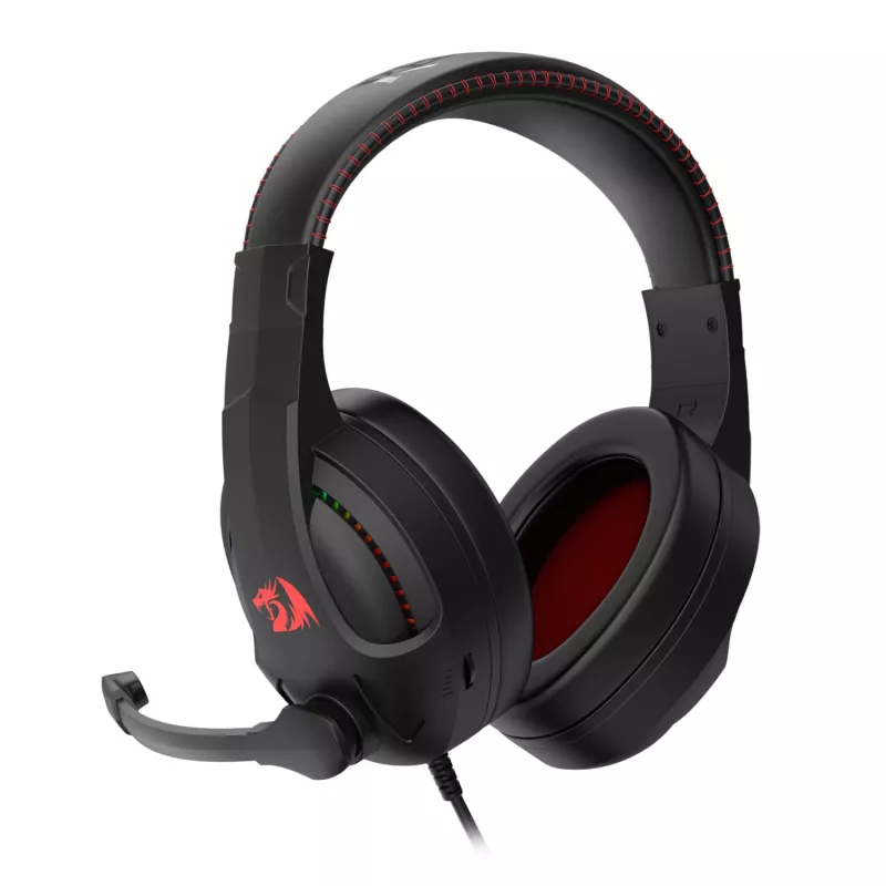 Redragon H211 CRONUS Virtual 7.1 aplinkos garso RGB laidinis žaidimų ausinių komplektas - juodos spalvos