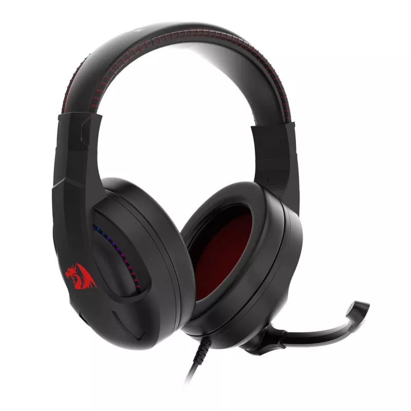 Redragon H211 CRONUS Virtual 7.1 aplinkos garso RGB laidinis žaidimų ausinių komplektas - juodos spalvos