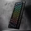 REDRAGON Horus Mini Pro 61 klavišo trijų režimų belaidė RGB žemo profilio mechaninė žaidimų klaviatūra - juoda (raudoni jungikliai)