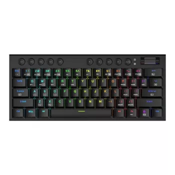 REDRAGON Horus Mini Pro 61 klavišo trijų režimų belaidė RGB žemo profilio mechaninė žaidimų klaviatūra - juoda (raudoni jungikliai)