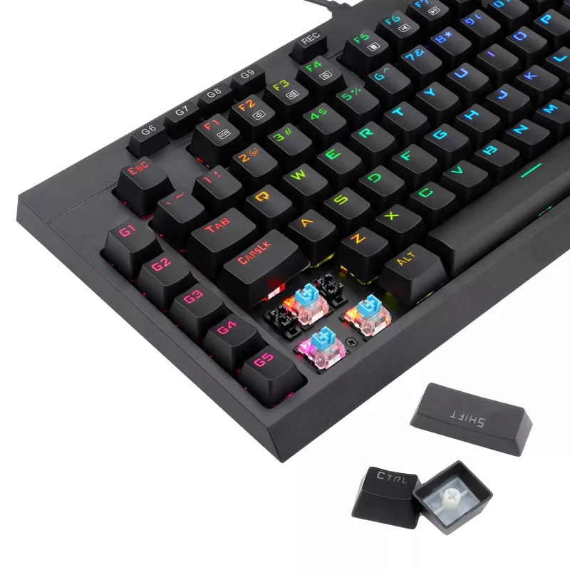 Redragon K588 RGB Pro BROADSWORD TKL mechaninė žaidimų klaviatūra (laidinis, juoda)
