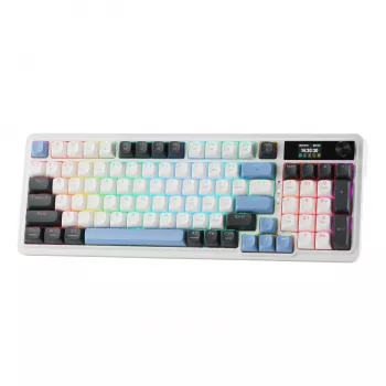 Redragon K719WGB GALATIN RGB PRO pilno dydžio belaidė mechaninė žaidimų klaviatūra - balta