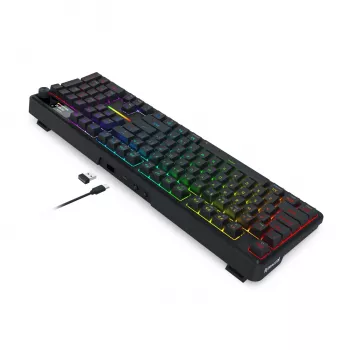 Redragon K762 TERRAFLARE PRO RGB belaidė gasket žaidimų klaviatūra - 75% 82 klavišai, trijų režimų, karšto keitimo, Double-Shot PBT, juoda