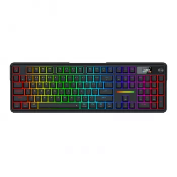 Redragon K762 TERRAFLARE PRO RGB belaidė gasket žaidimų klaviatūra - 75% 82 klavišai, trijų režimų, karšto keitimo, Double-Shot PBT, juoda