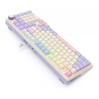 Redragon K768VI-WL Tri-Mode RGB mechaninė žaidimų klaviatūra – 100 klavišų, hot-swappable (juoda)