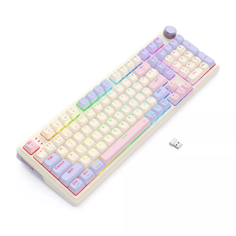 Redragon K768VI-WL Eisa 100 belaidė žaidimų klaviatūra, Lilac