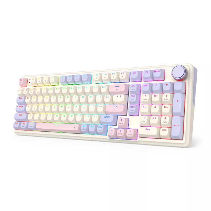 Redragon K768VI-WL Eisa 100 belaidė žaidimų klaviatūra, Lilac
