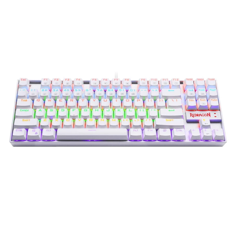 REDRAGON KUMARA mechaninė 87 klavišų RGB apšvietimo žaidimų klaviatūra - balta
