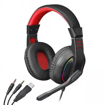 Redragon ARES ausinės su mikrofonu - juodos, RGB apšvietimas