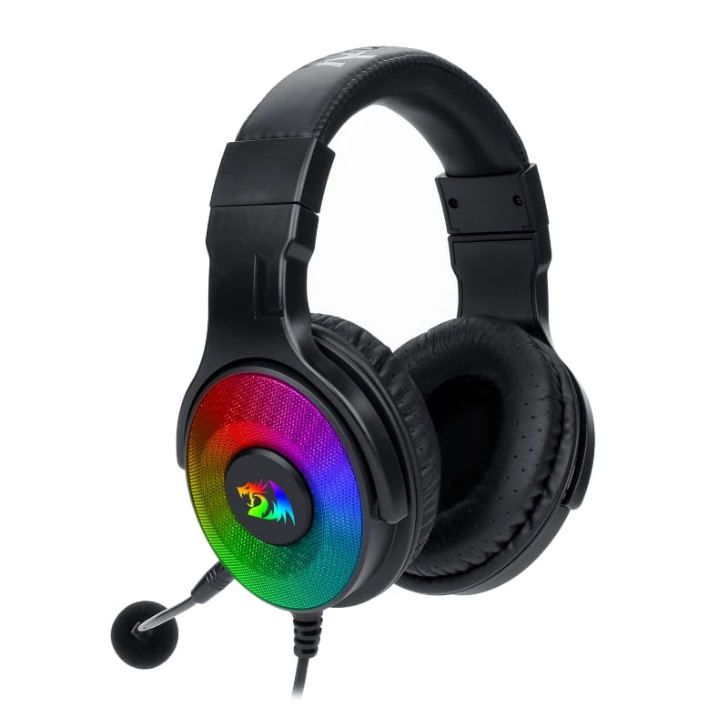 REDRAGON PANDORA H350 RGB ausinės žaidimams su nuimamu mikrofonu, 50mm tvarkyklės, 3.5mm garso ir USB RGB maitinimas, juodos