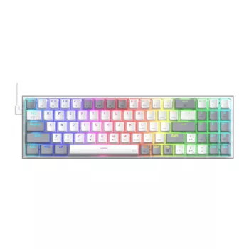 REDRAGON Pollux 65% laidinė mechaninė žaidimų klaviatūra, keičiami Red jungikliai, RGB apšvietimas, nuimamas USB-C, NKRO, juoda