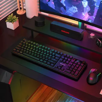 Redragon RM104 PRO VOLCANO RGB belaidė membranninė žaidimų klaviatūra - juoda
