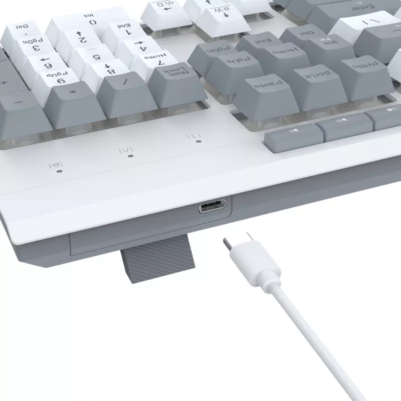 Redragon S151 laidinis RGB žaidimų klaviatūros ir pelės rinkinys - balta ir pilka