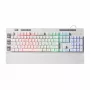 REDRAGON SHIVA membraninė klaviatūra - balta, viso dydžio su RGB apšvietimu, 6 makro klavišais, nuimama riešo atrama, laidinė USB