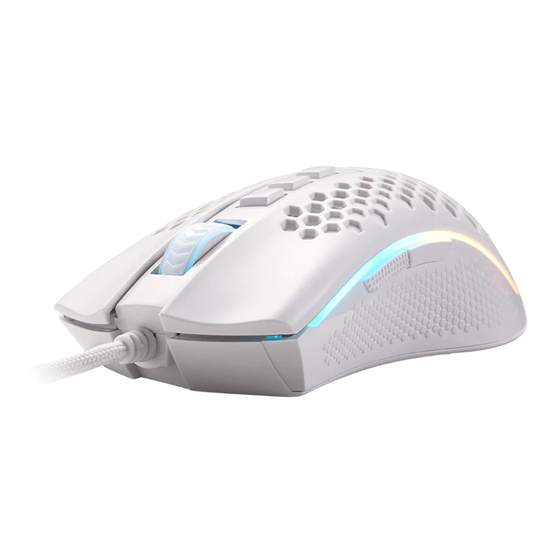 REDRAGON STORM WIRED RGB žaidimų pelė - lengvas korio dizainas, 12400 DPI, 7 programuojamų mygtukų, Omron jungikliai, PTFE kojelės