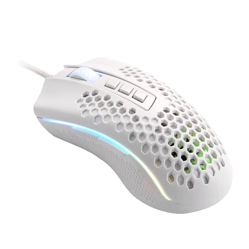 REDRAGON STORM WIRED RGB žaidimų pelė - lengvas korio dizainas, 12400 DPI, 7 programuojamų mygtukų, Omron jungikliai, PTFE kojelės