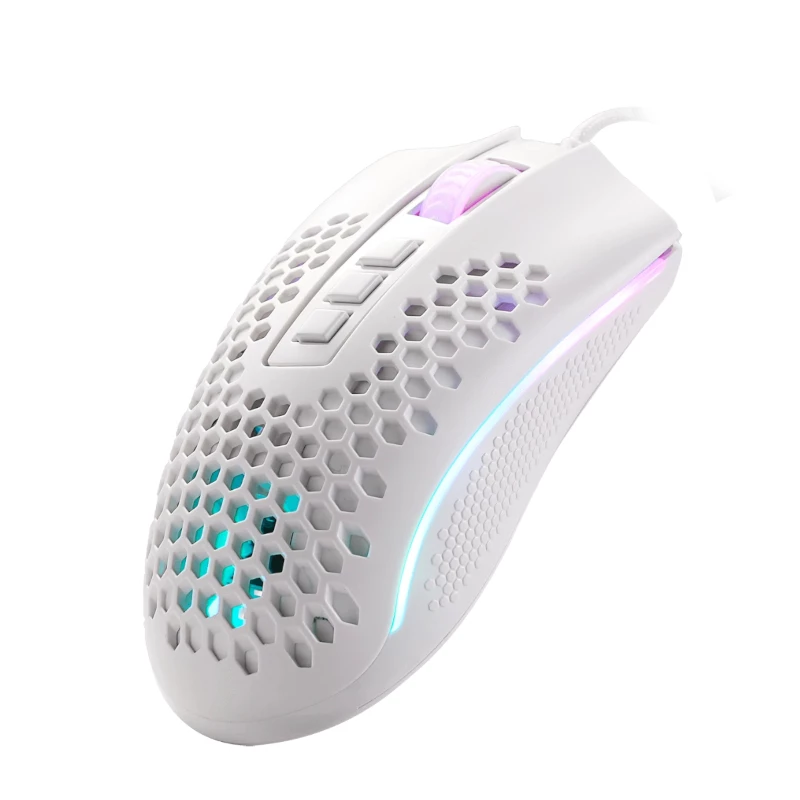 REDRAGON STORM WIRED RGB žaidimų pelė - lengvas korio dizainas, 12400 DPI, 7 programuojamų mygtukų, Omron jungikliai, PTFE kojelės