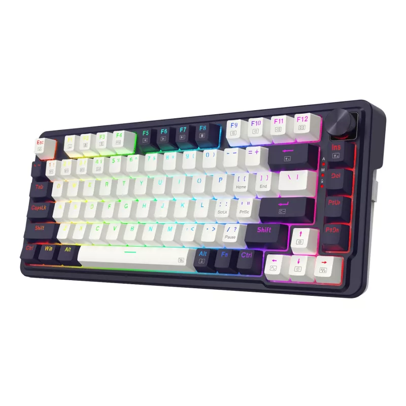 Redragon UCAL K673 PRO 65% Tri-Mode belaidė mechaninė žaidimų klaviatūra - juoda (Hot-Swappable, Gasket Mount, RGB)