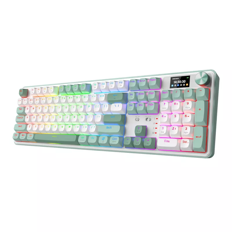 Redragon WYVERN K761 Pro viso dydžio RGB belaidė mechaninė žaidimų klaviatūra - balta/žalia