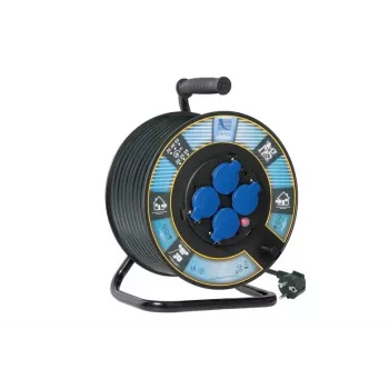 REEL RR3X1.5.40M.IP44 B.1116-300G-40-S 40m kabelio būgnas H05VV-F 3x1.5mm² 4 Schuko lizdai IP44 juodas
