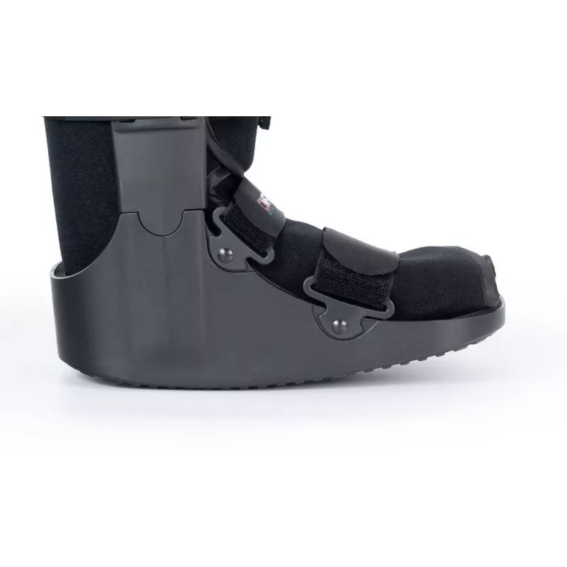 REH O-1183/XL Short Air Walker Boot – Pneumatinis čiurnos ir pėdos imobilizatorius, supamoji padas, juoda/pilka, XL dydis