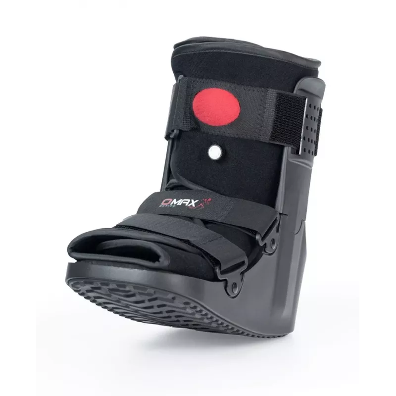 REH O-1183/XL Short Air Walker Boot – Pneumatinis čiurnos ir pėdos imobilizatorius, supamoji padas, juoda/pilka, XL dydis