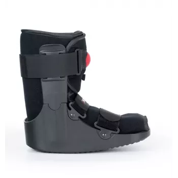 REH O-1183/XL Short Air Walker Boot – Pneumatinis čiurnos ir pėdos imobilizatorius, supamoji padas, juoda/pilka, XL dydis