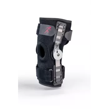 REH Stabilmax O-1241/XL atviras trumpas kelių įtvaras su girnelės anga, juodos spalvos, XL dydis