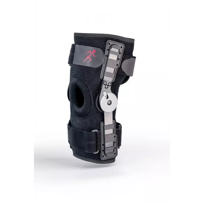 REH Stabilmax O-1241/XXL Atviras Trumpas Kelių Įtvaras su Lanksčiais Stabilizatoriais, Perforuotas Neoprenas, Juoda, Dydis XXL