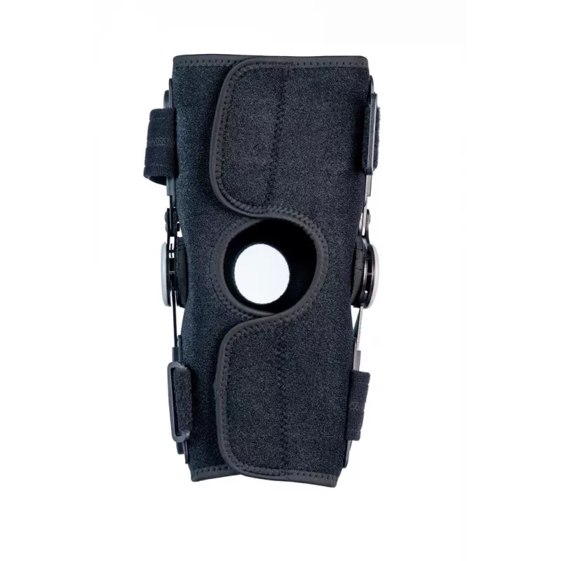 REH Stabilmax O-1241/XXL Atviras Trumpas Kelių Įtvaras su Lanksčiais Stabilizatoriais, Perforuotas Neoprenas, Juoda, Dydis XXL