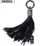 REMAX Universal Tassels Ring laidas Micro USB - juodas