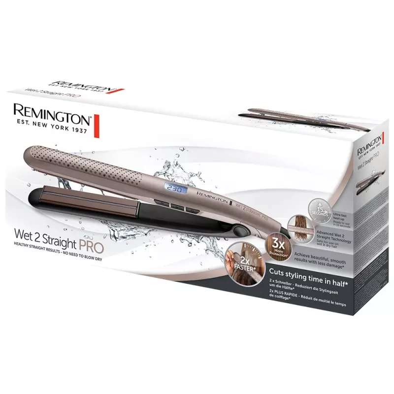 Remington Wet 2 Straight PRO plaukų tiesintuvas S7970 rožinis/auksinis