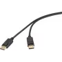 Renkforce DisplayPort kabelis 1m juodas 4K UHD 60Hz Male to Male auksuoti kontaktai trigubai ekranuotas RF-6830472