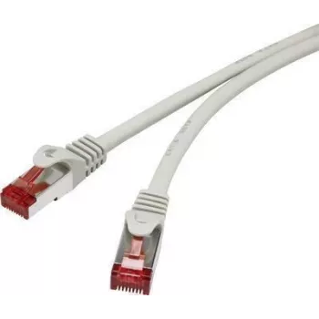 Renkforce RF-4724268 Cat6 S/FTP RJ45 tinklo kabelis 10m, pilkas, su apsauga nuo užkabinimo, auksuoti kontaktai, nedegus